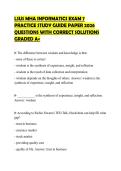 LSUS MHA INFORMATICS EXAM 7 PRACTICE STUDY GUIDE PAPER 2026 QUESTIONS WITH CORRECT SOLUTIONS GRADED A&plus;