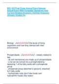 BIO 100 Final Exam Actual Exam Newest  Actual Exam With Complete Questions And  Correct Detailed Answers &lpar;Verified Answers&rpar;  &vert;Already Graded A&plus;