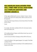 M&A MODELING EXAM ANSWERS FROM WALL STREET PREP ACTUAL EXAM PAPER 2026 COMPLETE QUESTIONS AND ANSWERS GRADED A&plus;
