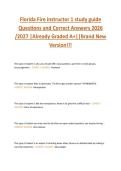 Florida Fire instructor 1 study guide  Questions and Correct Answers 2026  &sol;2027 &vert;Already Graded A&plus;&vert;&vert;Brand New  Version&excl;&excl;&excl;