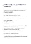 CRCR Exam Questions with Complete Solutions