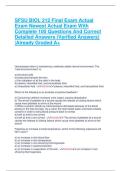 SFSU BIOL 212 Final Exam Actual  Exam Newest Actual Exam With  Complete 100 Questions And Correct  Detailed Answers &lpar;Verified Answers&rpar;  &vert;Already Graded A&plus; 