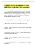 MARKETING ACTUAL EXAM PAPER 2026 QUESTIONS WITH SOLUTIONS GRADED A&plus;