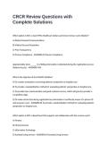 CRCR Review Questions with Complete Solutions