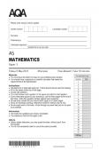 aqa as level mathematics paper 2 2025 exam merged mark scheme 