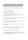 Colorado Life and Health Insurance 2025 Exam Questions with Correct Answers