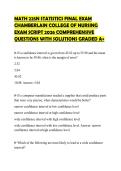 MATH 225N STATISTICS FINAL EXAM CHAMBERLAIN COLLEGE OF NURSING EXAM SCRIPT 2026 COMPREHENSIVE QUESTIONS WITH SOLUTIONS GRADED A&plus;