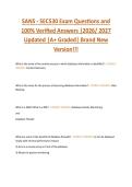 SANS - SEC530 Exam Questions and  100&percnt; Verified Answers &vert;2026&sol; 2027  Updated &vert;A&plus; Graded&vert; Brand New  Version&excl;&excl;&excl; 