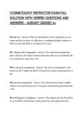 COSMETOLOGY INSTRUCTOR EXAM FULL SOLUTION WITH VERIFIED QUESTIONS AND ANSWERS &ndash; ALREADY GRADED A&plus;