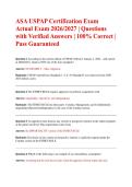 ASA USPAP Certification Exam Actual Exam 2026&sol;2027 &vert; Questions with Verified Answers &vert; 100&percnt; Correct &vert; Pass Guaranteed