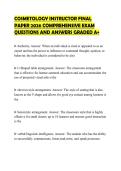 COSMETOLOGY INSTRUCTOR FINAL PAPER 2026 COMPREHENSIVE EXAM QUESTIONS AND ANSWERS GRADED A&plus;
