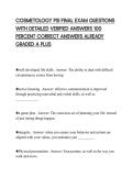 COSMETOLOGY PSI FINAL EXAM QUESTIONS WITH DETAILED VERIFIED ANSWERS 100 PERCENT CORRECT ANSWERS ALREADY GRADED A PLUS