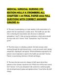 MEDICAL SURGICAL NURSING 5TH EDITION HOLLY K STROMBERG ALL CHAPTERS 1-49 FINAL PAPER 2026 FULL QUESTIONS WITH CORRECT ANSWERS GRADED A&plus;