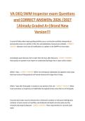 VA DEQ SWM Inspector exam Questions  and CORRECT ANSWERs 2026 &sol;2027  &vert;Already Graded A&plus;&vert;Brand New  Version&excl;&excl;&excl; 
