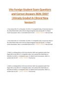 Vita Foreign Student Exam Questions  and Correct Answers 2026 &sol;2027  &vert;Already Graded A&plus;&vert;Brand New  Version&excl;&excl;&excl;