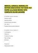 MEDICAL-SURGICAL NURSING 8TH EDITION IGNATAVICIUS TEST BANK TEST PAPER 2026 EXAM REVIEW WITH COMPLETE SOLVED ANSWERS