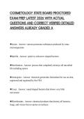 COSMETOLOGY STATE BOARD PROCTORED EXAM PREP LATEST 2026 WITH ACTUAL QUESTIONS AND CORRECT VERIFIED DETAILED ANSWERS ALREADY GRADED A