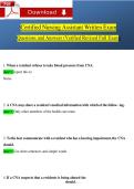 Certified Nursing Assistant Written Exam Questions and Answers Verified Revised Full Exam Comprehensive CNA Test Preparation Covering Written Knowledge Examination Including Patient Care Infection Control Safety Vital Signs ADLs Communication Ethics Legal