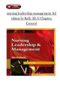 Test Bank for Nursing Leadership and Management 3rd Edition 2026 - PDF - Kelly  All 31 Chapters Covered Latest