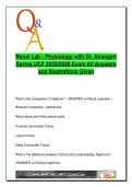Renal Lab Physiology &vert; 2025&sol;2026 &vert; 60&plus; Exam Q&A on Nephron&comma; Filtration&comma; Clearance&comma; Hormonal Control &vert; University of Central Florida