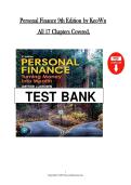 Test Bank for Personal Finance 9th Edition 2026 - PDF - Keown All 17 Chapters Covered&comma; Newest Update