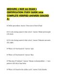 MEDSURG 2 NUR 265 EXAM 3 CERTIFICATION STUDY GUIDE 2026 COMPLETE VERIFIED ANSWERS GRADED A&plus;
