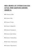 MESA AIRLINES E-JET SYSTEMS EXAM 2026 ACTUAL PAPER QUESTIONS ANSWERS GRADED A&plus;