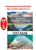 Test Bank &ndash; Auditing & Assurance Services&comma; 4th Canadian Edition &vert; William F&period; Messier &vert; All Chapters 1&ndash;21 &vert; Latest Edition