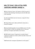 MHA 707 EXAM C 2026 ACTUAL PAPER QUESTIONS ANSWERS GRADED A&plus;