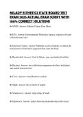 MILADY ESTHETICS STATE BOARD TEST EXAM 2026 ACTUAL EXAM SCRIPT WITH 100&percnt; CORRECT SOLUTIONS