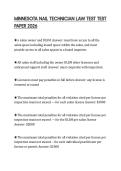 MINNESOTA NAIL TECHNICIAN LAW TEST TEST PAPER 2026