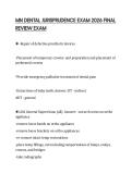 MN DENTAL JURISPRUDENCE EXAM 2026 FINAL REVIEW EXAM