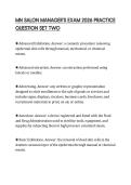 MN SALON MANAGER'S EXAM 2026 PRACTICE QUESTION SET TWO