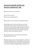 MN SALON MANAGER LICENSE 2026 PRACTICE QUESTION SET ONE