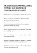 MN COSMETOLOGY LAWS AND RULES FINAL PAPER 2026 EXAM QUESTIONS AND SOLUTIONS 100 PERCENT CORRECT