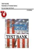 Test Bank &ndash; Essentials of Criminal Justice&comma; 11th Edition &vert; Siegel & Worrall &vert; Chapters 1&ndash;14 &vert;  Latest Edition