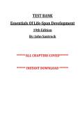 Test Bank &ndash; Essentials of Life‑Span Development&comma; 19th Edition &vert; John Santrock &vert; All Chapters Covered &vert;  Latest Edition