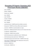 Principles Of Organic Chemistry ACS  Final Exam Review 2026&sol;2027 