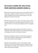 MS CLASS D LICENSE TEST 2026 ACTUAL PAPER QUESTIONS ANSWERS GRADED A&plus;
