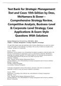 Strategic Management 10th Edition Test Bank by Dess&comma; McNamara & Eisner &ndash; Full Chapter Q&A &plus; Solutions 2026