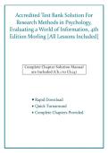 Accredited Research Methods in Psychology 4th Edition Test Bank by Morling &ndash; Full Chapter Q&A &plus; Verified Solutions 2026