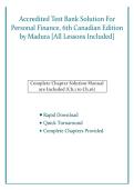 Accredited Test Bank&colon; Personal Finance 6th Canadian Edition by Madura &ndash; Full Q&A &plus; Chapter Solutions 2026