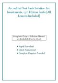 Investments 13th Edition by Bodie &ndash; Accredited Test Bank & Solution PDF  All Lessons Included