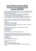 Final California Life And Health  Insurance Exam Questions And  Answers 2026&sol;2027