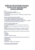 California Life And Health Insurance  Practice Exam Questions And  Answers 2026&sol;2027 