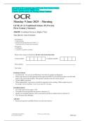 2025 OCR GCSE Combined Science B J260&sol;08 Higher Tier &vert; Complete Question Paper with Full Marking Scheme