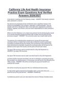 California Life And Health Insurance  Practice Exam Questions And Verified  Answers 2026&sol;2027