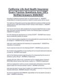 California Life And Health Insurance  Exam Practice Questions And 100&percnt;  Verified Answers 2026&sol;2027