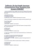 California Life And Health Insurance  Comprehensive Exam Questions And  Answers 2026&sol;2027