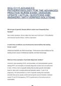 WGU D115 ADVANCED PATHOPHYSIOLOGY FOR THE ADVANCED PRACTICE NURSE EXAM &vert; 2025&sol;2026 UPDATE &vert; ACTUAL QUESTIONS AND ANSWERS &vert; WITH VERIFIED SOLUTIONS